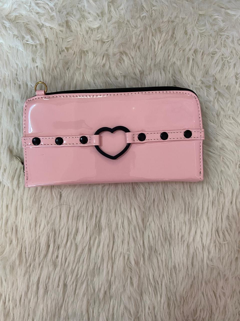Cartera Doble Cierre C/Corazón (Rosa)